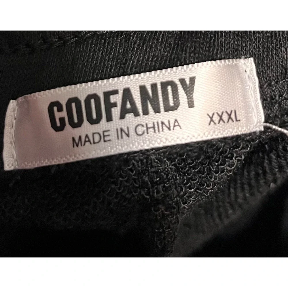 COOFANDY Mens Casual Athletic Shorts Black Elastic Drawstring Size XXXL‎ 3XL